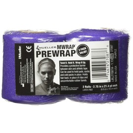 Mueller Sports Medicine MWrap, Pre Wrap, Athletic Tape Underwrap for Sports, Hair, Ankles, Wrist, Hands and Knees, Water-Resistant, Latex Free, 2.75" x 21.4 Yards Per Roll, 2 Rolls, Purple