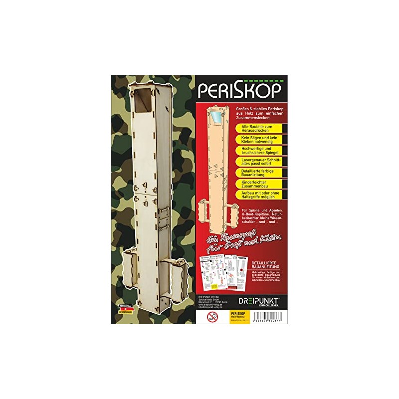 Periscope Building Kit: Detailed Wooden Model Kit of a Functional