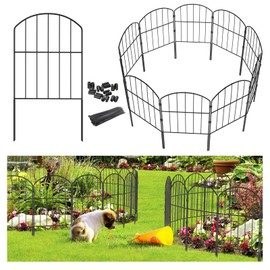 Goovilla Garden Fence, Total 20ft(L) x 24in(H) Garden Fencing Animal Barrier, 19 Pcs Rustproof Metal Fence Panels, Black No Dig Fence, Decorative Garden Fences and Borders for Dogs, Flower Bed, Patio