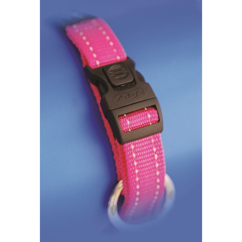 Rogz Fanbelt Collar Reflective, Pink