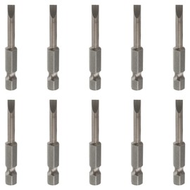 LDEXIN 10 Pcs SL4.5 Magnetic Slotted Screwdriver Bits S2 Steel Flat Head Screwdriver Bits with 1/4 Inch Hex Shank, 2 Inch Length