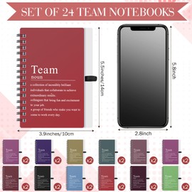 Fullhawl 24 Pcs Team Appreciation Gift Bulk for Employee A6 Spiral Notebook Motivational Journal Notepad Christmas Party Gift for Nurse Teacher Coworker Employee, 100 Page/50 Sheet(Delicate Color)