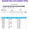 Masonry Drill Bits 3/16 in.x 5-1/2 in. Carbide Tip Flat