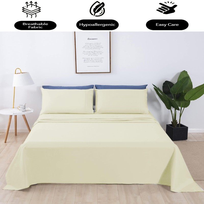 Double Flat Sheet Cream 100% Egyptian Cotton 300 Thread Count