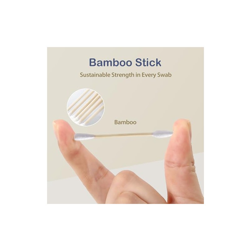 ourmed life Hisopos De Algodón Biodegradables De Bambú Y Algodón,