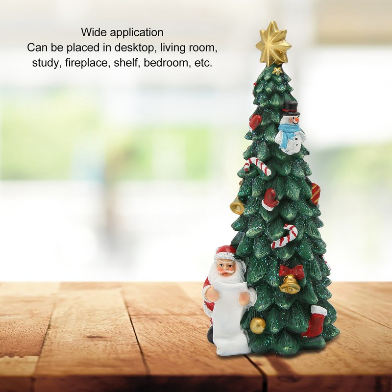 Christmas Tree Statue Durable Fadeless Resin Christmas Tree Figurine Exquisite
