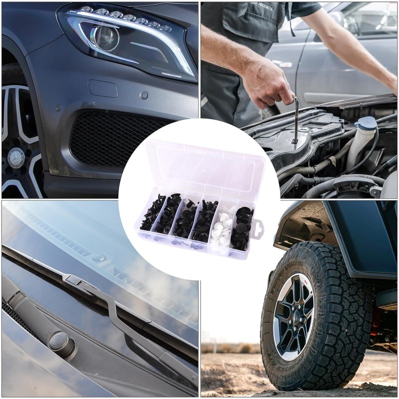 100 Pcs Car Body Trim Clips, Plastic Rivet Fasteners Universal