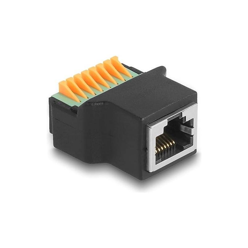 Delock RJ45 Female to Terminal Block with Push Button Adapter