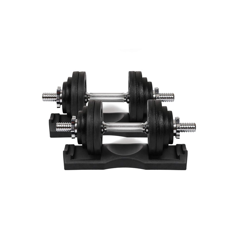 Ringstar Starring 105-200 Lbs adjustable dumbbells (65LBS Black with Trays)