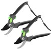 2 Pcs Pruning Shear Sturdy Steel Hand Pruner with Ergonomic