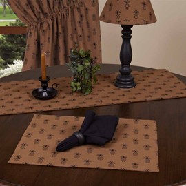 Home Collection by Raghu Pineapple Town Mocha & Black Table Runner, 18" x 18