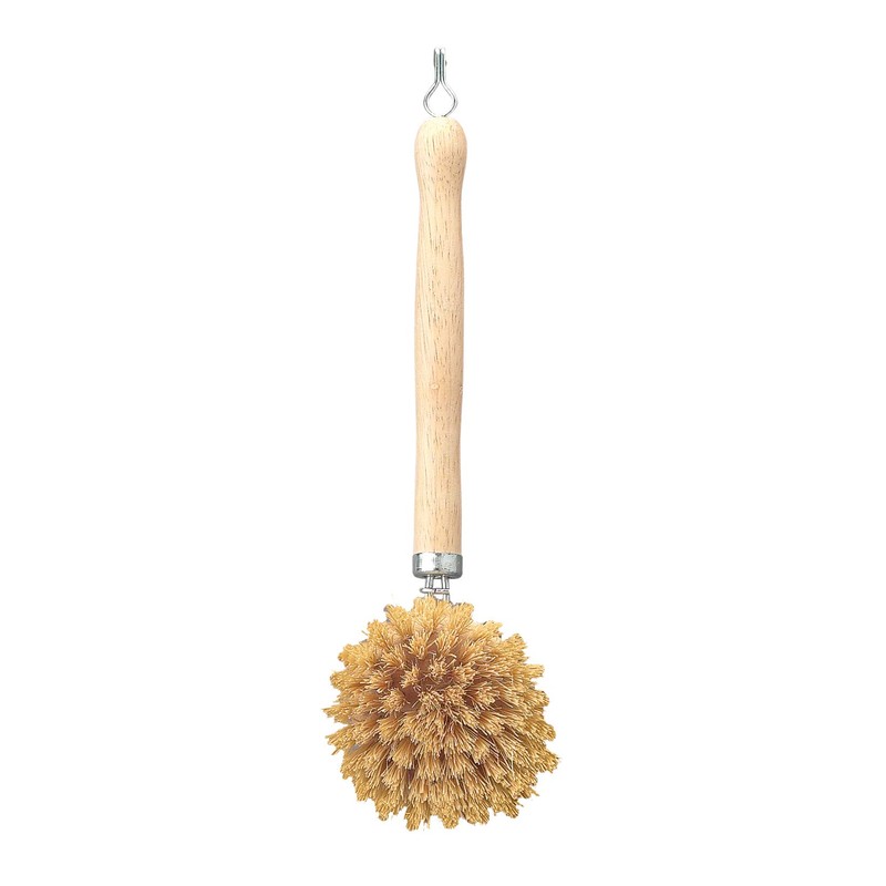 HIC Kitchen Natural Bristle Veggie and Dish Scrub Brush, Non-Scratch