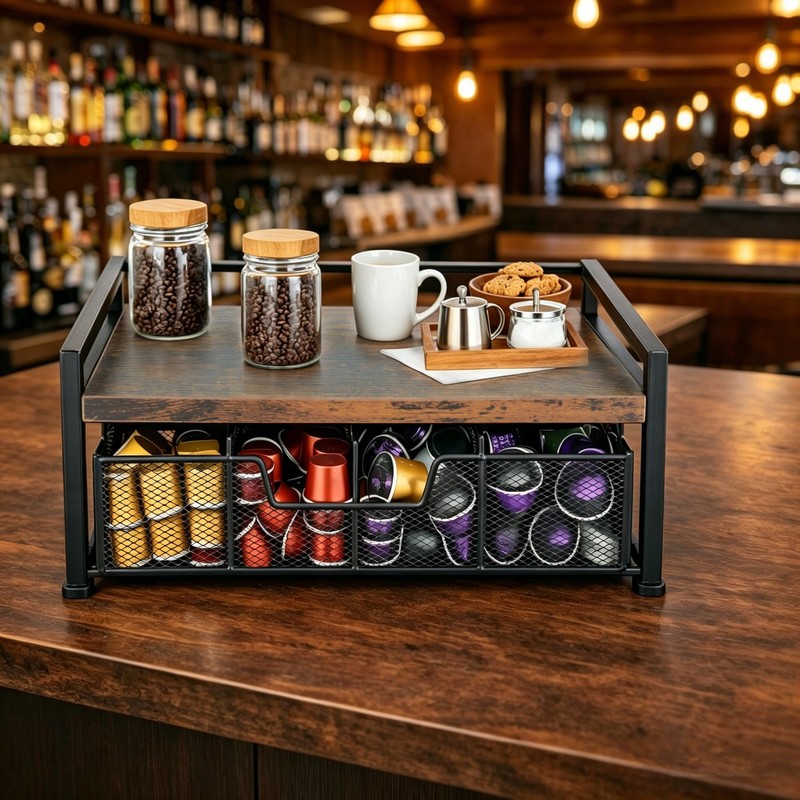 QTRQTR Tea Bag Organizer And Storage with Drawer Teabag Holder