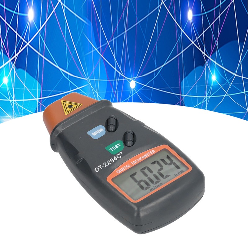 DT2234C+ Digital Laser Tachometer High Accuracy Non Contact Speedometer for