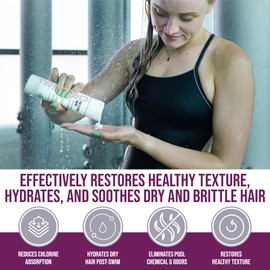 TRIHARD Pre & Post Swim Conditioner | Swimmers Conditioner | Pre Swim Hair Protection | Chlorine Removal Solution (Pack of 2)