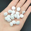 YOOGCORETT 30pcs Ivory Satin Fabric Cloth Covered Buttons with Shank