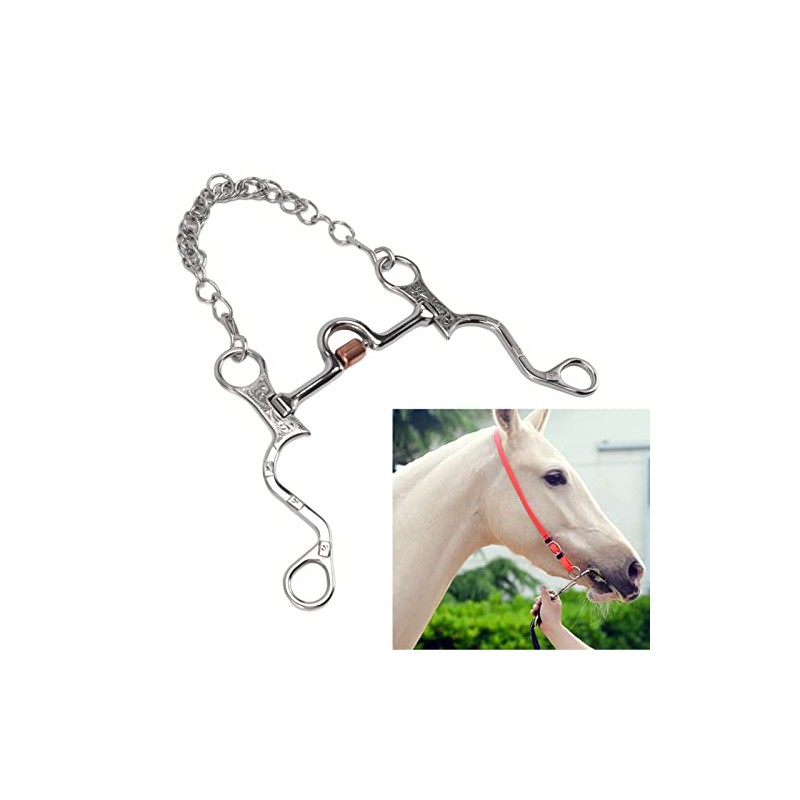 aqxreight Snaffle de Boca de Caballo de Acero Inoxidable, Duradero