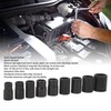 10PCS Twist Impact Socket with 8mm Straight Rod 3/8in Drive