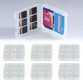 Memory card cases, storage box, memory card protective box, memory card storage, transparent SD card case, SD card case, TF card case, SIM card box, for SD MMC MicroSD, pack of 6