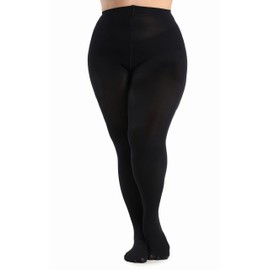 Seidiva Women's Tights, Large Sizes XL-4XL (44-62), 80D Plus Size Tights, Semi-Opaque, Colourful Women's Tights Plus Size, black