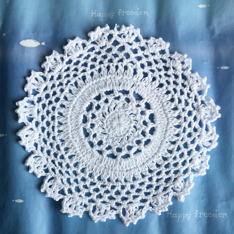 4 PCS White 6 Inch Round 100% HANDMADE Crochet Lace