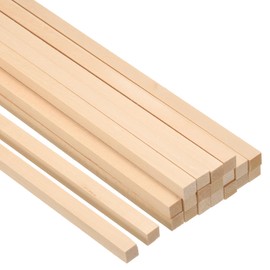 PATIKIL 3/8 Inch Dowel Rods Wood Sticks, 20 Pcs 10 Inch Long Square Wooden Dowels Unfinished Hardwood Sticks for Craft DIY Supplies