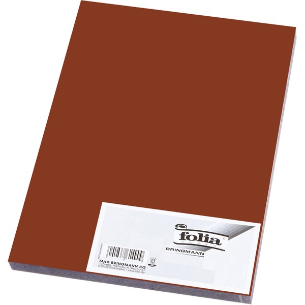 folia 6385 Coloured Paper Chocolate Brown DIN A3 130 g/m² 50 Sheets for Crafts and Creative Design of Cards, Window Pictures and Scrapbooking