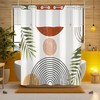 Yanutan No Hook Shower Curtain,Boho Leaves Double-Layered Shower Curtain with