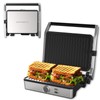 MUBENLIFE Panini Press, Electric Sandwich Press Grill, Open 180 Degrees,