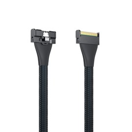 10Gtek MCIO to MCIO 8X Cable, SFF-TA-1016, Mini Cool Edge IO, Straight, PCIe Gen5, 85-ohm, 0.2-m(0.65ft)