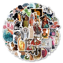 52pcs Ancient Mythological Story Stickers Pack for Cartoon Cute Funny Girls Boys Teenagers Adult Water Bottles Laptop Suitcases Birthday Toy Decoration Kids Holiday Party
