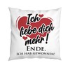 LIEBTASTISCH - Cushion with Saying "I Love You More" -