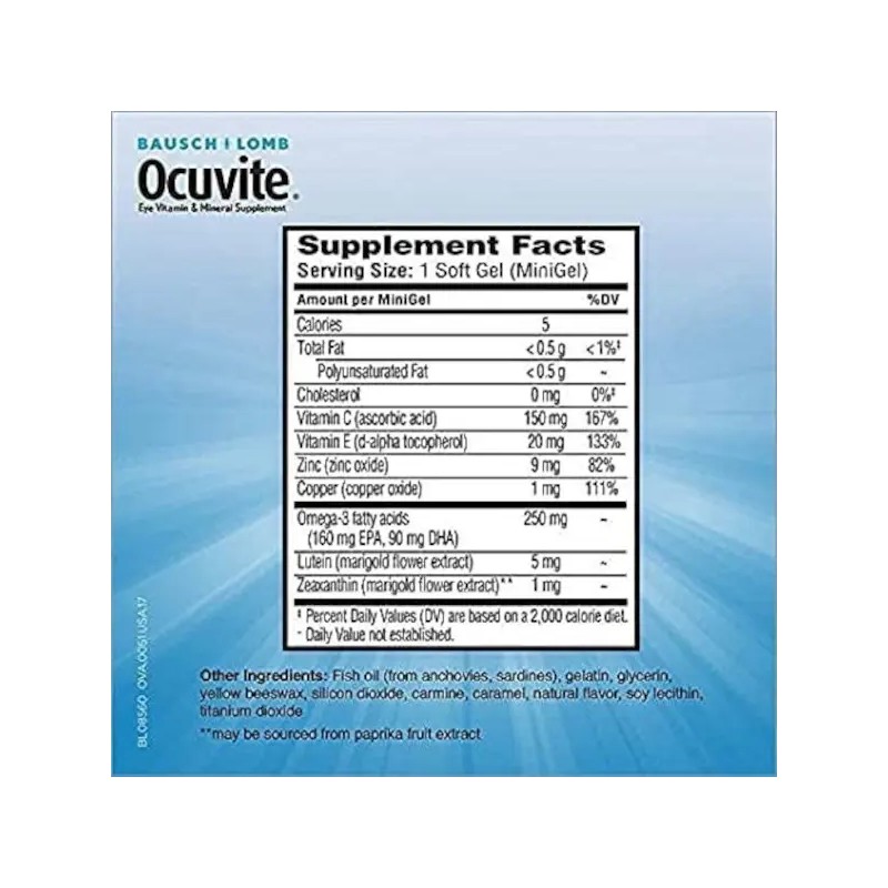 50gels Vitaminas Lutein Zeax Om3 /p Ojos Ocuvite Adulto 50+
