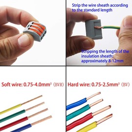 CESFONJER 3 Port Compact Wire Connectors, 23pcs Terminal Block, Lever Nut Cable Connector, Rapid Electrical Connectors