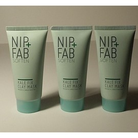 NIP + FAB SOFTEN KALE FIX CLAY FACE MASK 1.7 OZ /50mL EACH (3 PIECE LOT) *SEALED