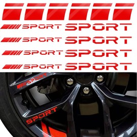 Pincuttee 14 piezas de calcomanías para auto, calcomanías para llantas, calcomanías reflectantes con logotipo deportivo, calcomanías con emblema deportivo para el parachoques trasero del coche