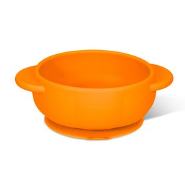 TinyHalo Silicone Suction Bowl for Baby, Extra-Strong Suction Base Bowl for Mess-Free Self-Feeding, Food-Grade Silicone, BPA Free, Dishwasher and Microwave Safe (Pumpkin)