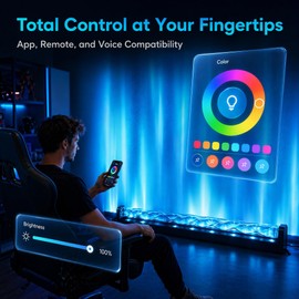 nanzgecc RGBW LED 32W Plug-in 40in Wave Wall Light with Remote & APP & Time