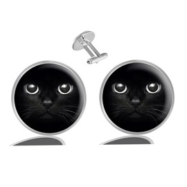 XUTAI Cufflinks for Men Classic Cuff Links for Tuxedo Shirts Business Wedding 2pcs in Gift Box (Black Cat)