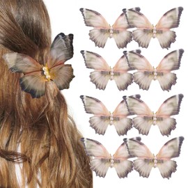 4 Pcs Butterfly Hair Clips, Mini Butterfly Glitter Barrette, Butterfly Hair Accessories,Girl Hair Clips Butterfly, for Girls Women Wedding Party Bride