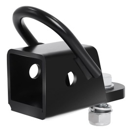 Zejoot 50619 Bolt-On ATV, UTV, Trailer Hitch Receiver Adapter for 2 inch Receivers Hitch Tube, with Welded D-Ring for Towing