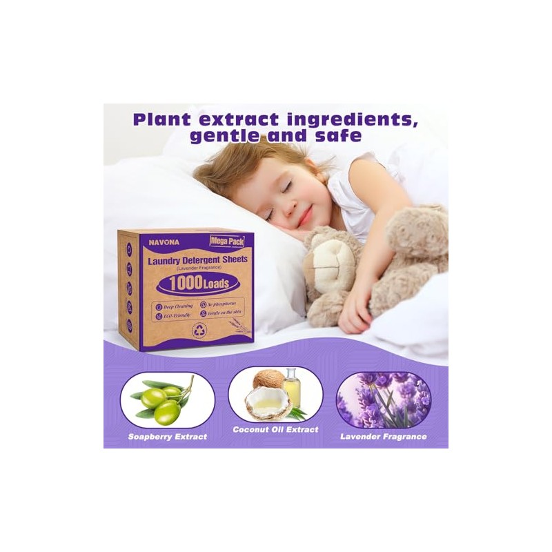 1000 Loads Mega Pack Laundry Detergent Sheets, Eco-friendly Laundry Sheets,