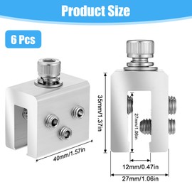 HOFURME 6 Pcs Roof Clamp for Standing Metal Roof Standing Seam Roof Clamp, Standing Seam Roof Clamps, Racking Bracket for Solar Panel Module Installation, Heat Cable and Snow Guard Attachment