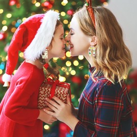 Christmas Dangle Earrings Acrylic Christmas Tree Santa Hat bulb Snowflake Elk Arch Earrings for Christmas Jewelry for Women (Elk)