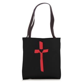 Sacred Heart of Jesus Christ Cross Catholic Tote Bag