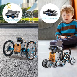 Bravmate Solar Robot Toy for Children from 10+ Years, 14-in-1 STEM Toy, DIY Construction Kit for Robot Kit by Solar Energy, Gift Boy for Children Boys 10 11 12+ Years