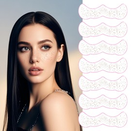 AYNKH 15Pcs Glitter Freckles Face Tattoo，Temporary Face Freckles Stickers，Face Glitter Speckles Patches for Women