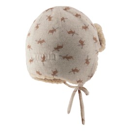 Sterntaler Teddy Plush Aviator Hat - Warm Lumberjack Hat with Small Attached Ears, natural