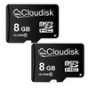 Cloudisk Pack of 2 Micro SD Card 8GB Flash Memory
