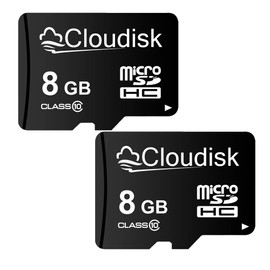 Cloudisk Pack of 2 Micro SD Card 8GB Flash Memory Card Micro SDHC with SD Adapter, C10, A1, U1